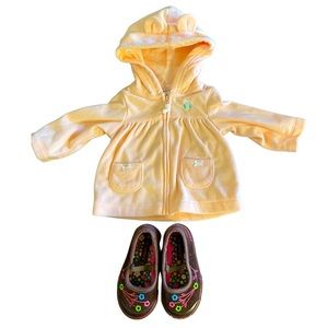 Carter’s Hooded Zip Up Jacket and Slip on Shoes Bundle - 3 & 6 months